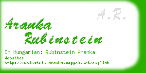 aranka rubinstein business card